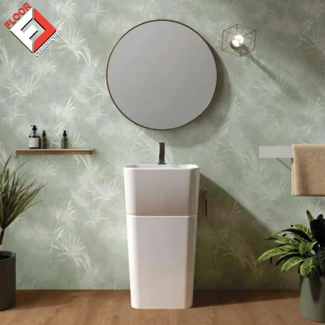 Bagno con rivestimento verde