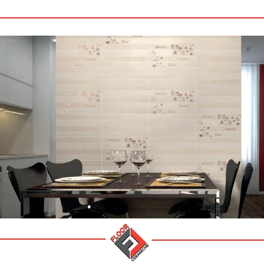 Rivestimento beige per la cucina